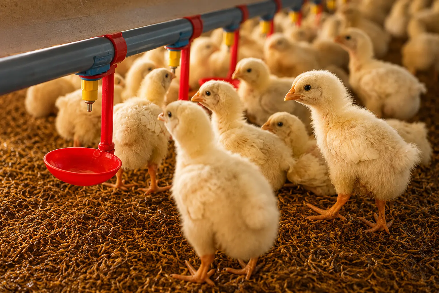 Healthy layer hens and broiler chickens